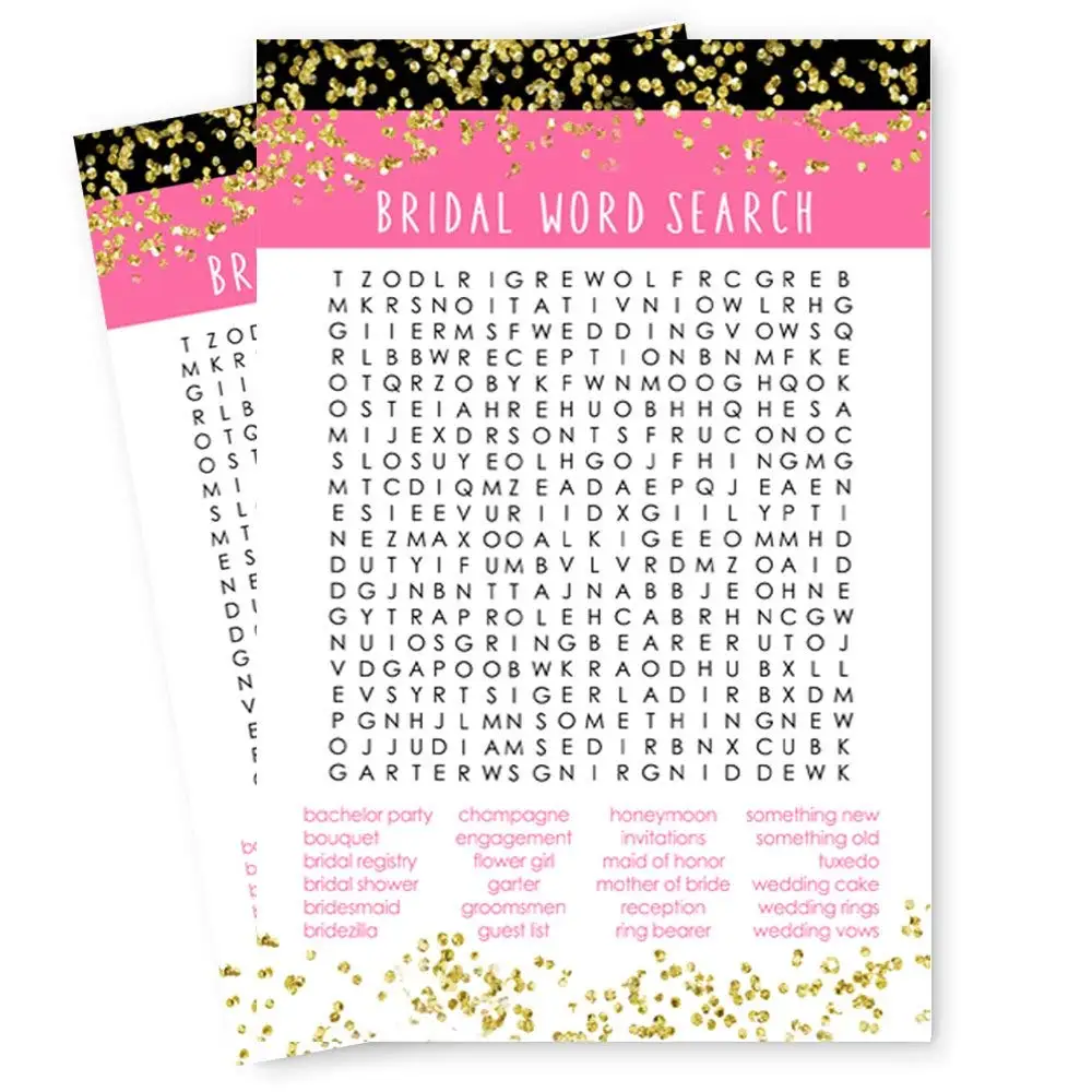 Baby Shower Word Search Game Unisex Pack for 50 guest supplies Sheet Size 5.31 X 8.26 inches