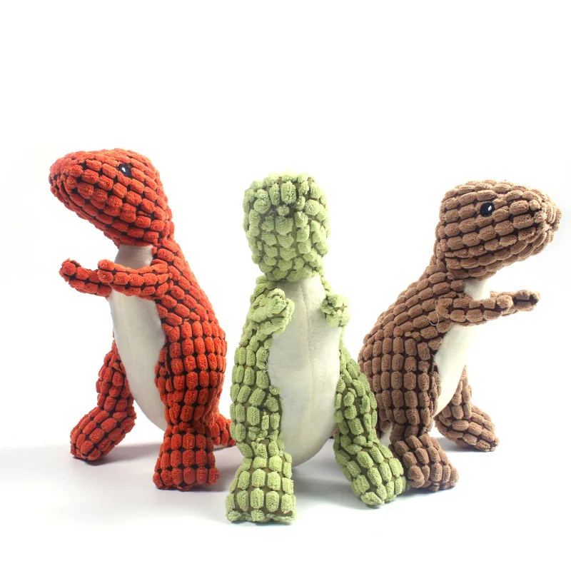 JY355 squeaky dinosaur plush dog toy interactive hot selling pet toys