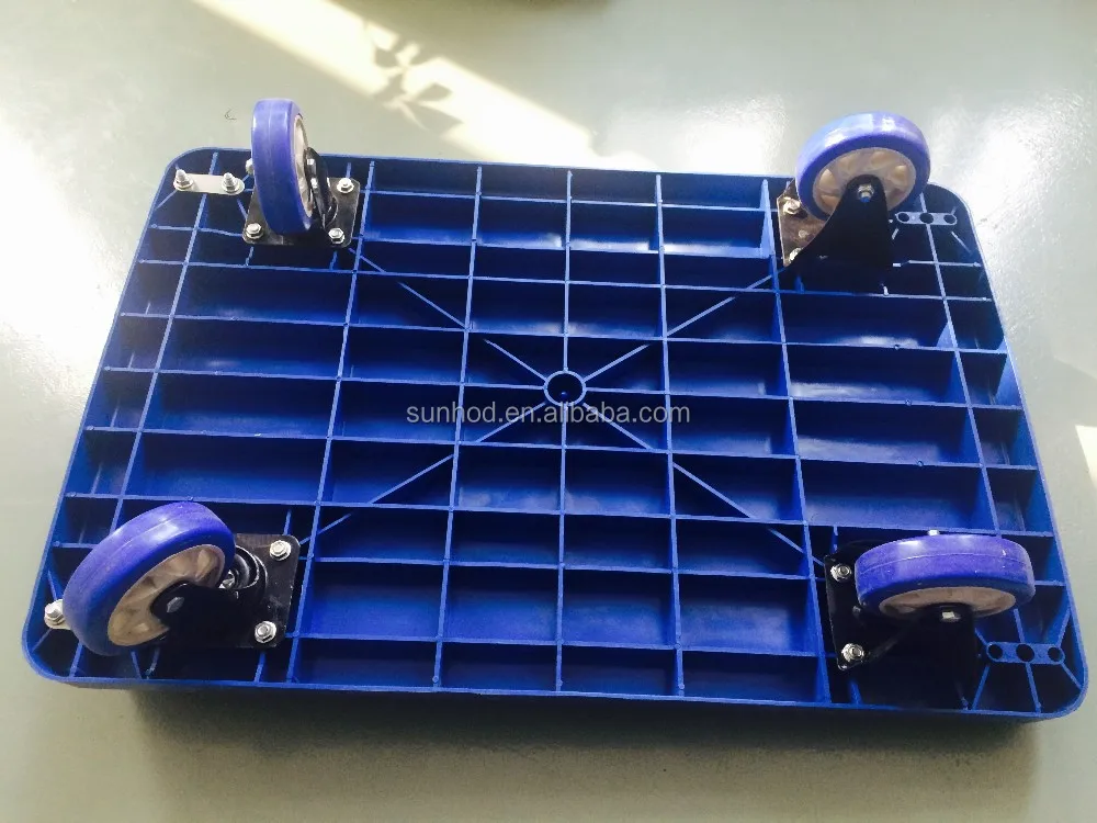 Flatbed Trolleys No Noise Plastic Shopping Hand Trolley Platform Hand