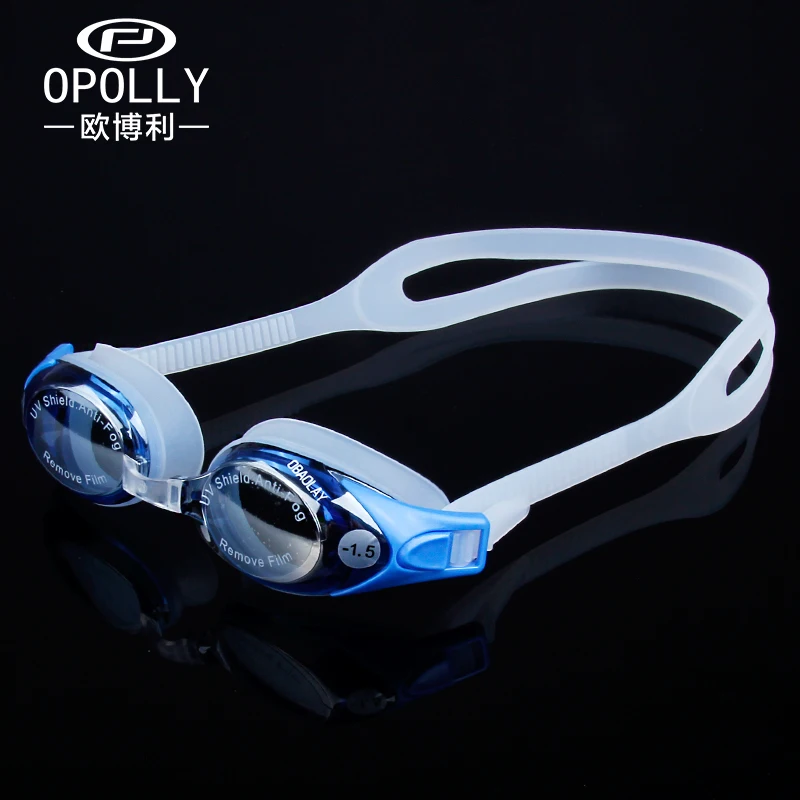 
Electroplating anti fog swimming goggles flat light waterproof adult HD unisex myopia large frame swimming goggles 