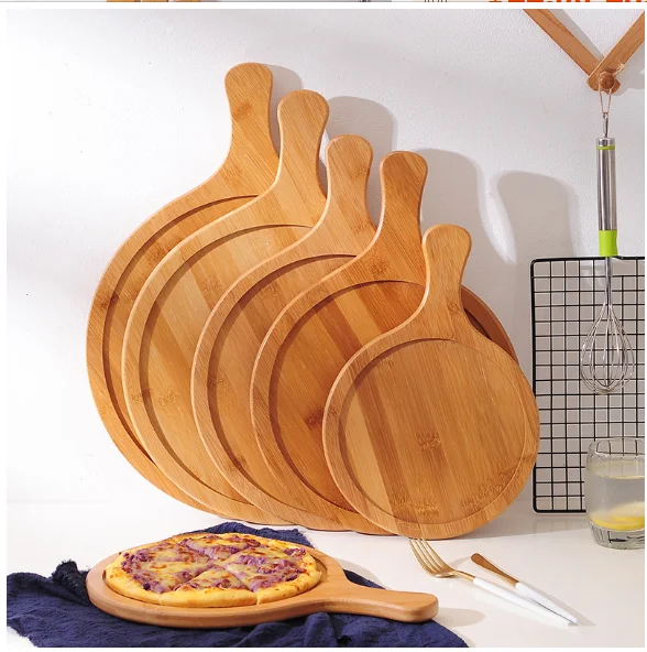 High Quality Round Bamboo wooden Pizza Cutting Board