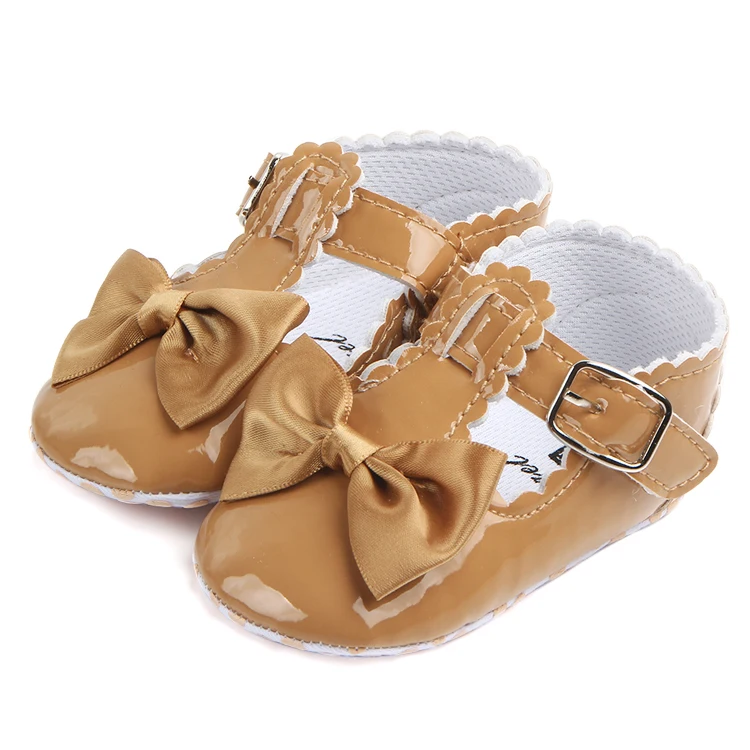 
New Arrival Soft Bright Leather Baby Girl Shoes 