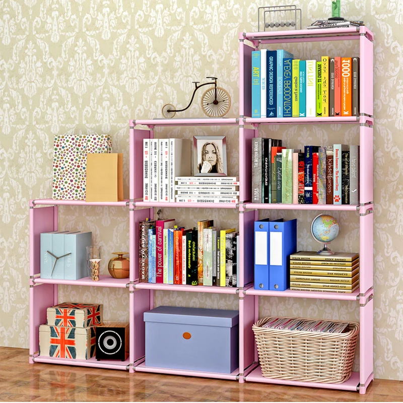 Movable Portable Non Woven Fabric Book Shelf  bookcase 