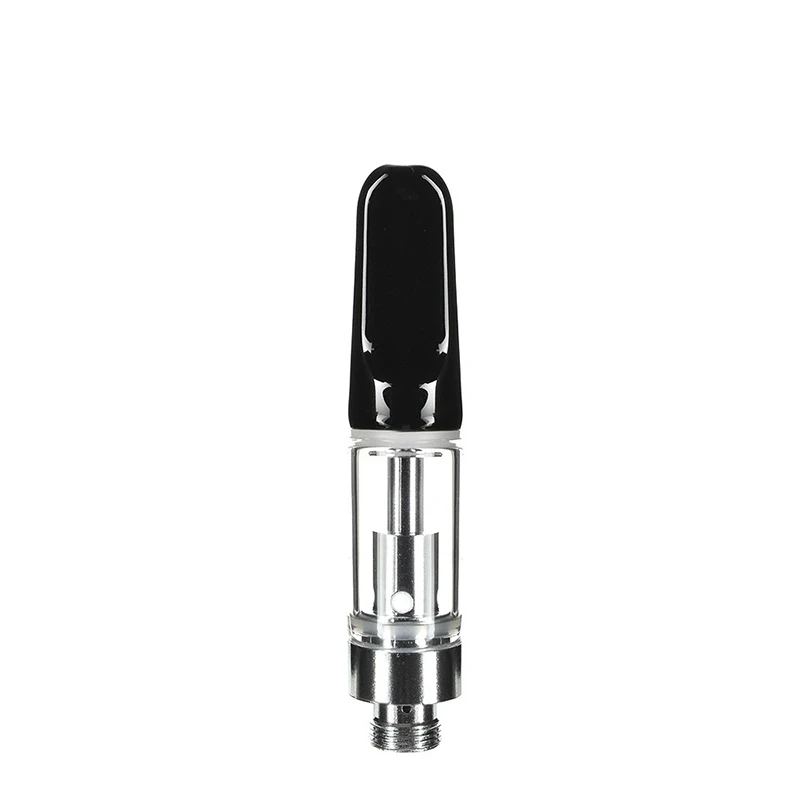 

New products glass smoke pipe 0.5ml/1ml vape cartridge,disposable oil pen,510 cbd thick oil ceramic coil cartridge, White and black