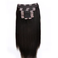 

New Hair Style 100% Human Hair Clip In Hair Extensions Natural color 10pieces 24inch 160g