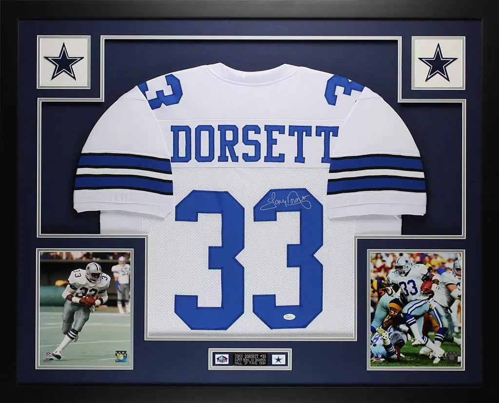 Tony Dorsett Autographed//Signed Pittsburgh Blue Custom Jersey with76 Heisman Inscription