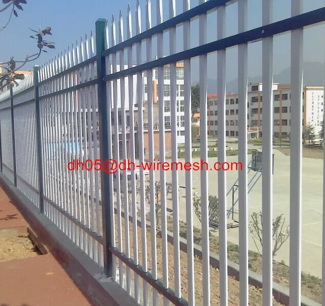 Anping Factory 1.8x2.4m 2or 3 Rail Spear Top Metal Fence,Wrought Iron