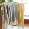 Silver wire small MiG simple sofa blanket leisure blanket with tassel