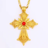 

JH Newest Big Cross With One Red Stone Pendant Nice Jewelry For African