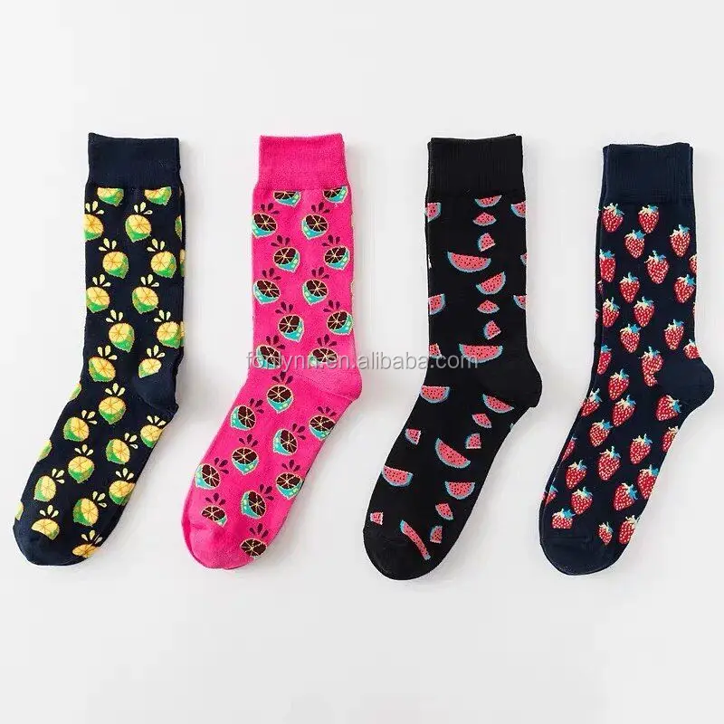 Assorted Colorful Premium Cotton Sock Gift Box for women men happy printed dress socks