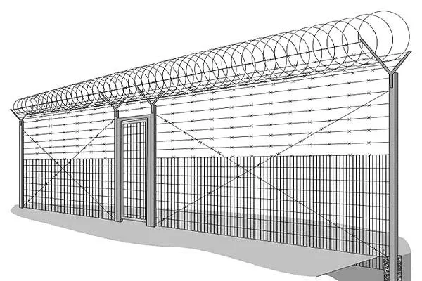 Чертеж ограждения из колючей проволоки