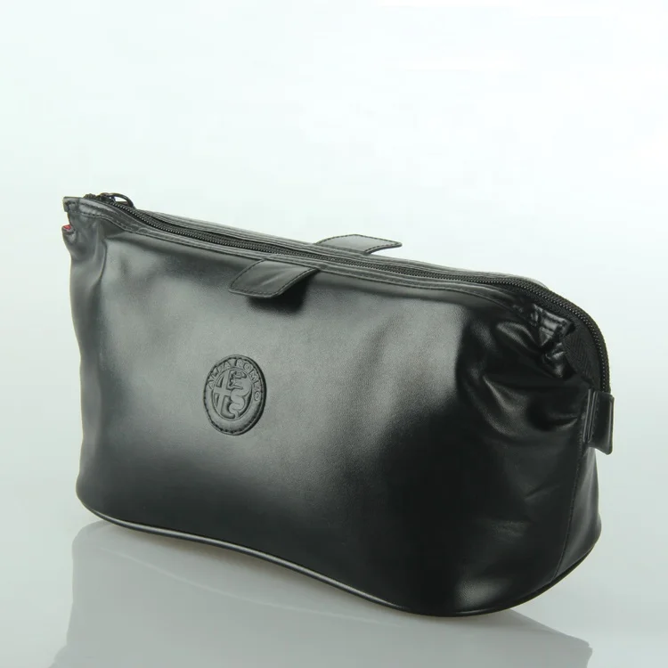 

Portable Travelling Man PU Leather Cosmetic Bags Zipper Toiletries Cosmetic Pouch Bags, Customized color