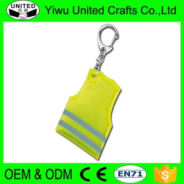 어린이 반사 안전 조끼 모양의 열쇠 고리 Buy Reflective Safety Vest Shaped Keychains