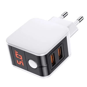 Gusgu EU LED Display Dual USB Charger Phones