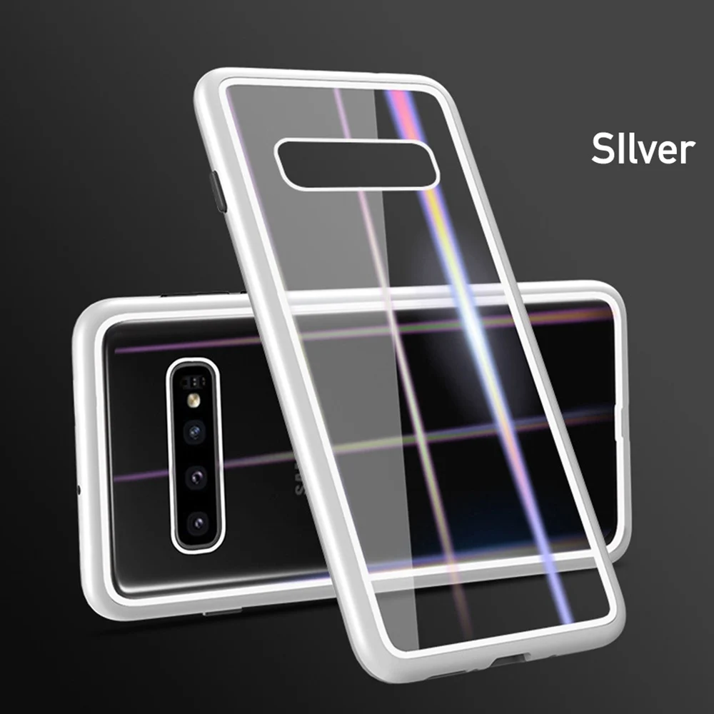 

OTAO Magnet Mobile Phone Case For Samsung S10 S10Lite S10Plus 360 Case Glass Full Cover Case Magnet