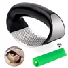 New 2019 Useful Stainless Steel black Crusher Squeezer Garlic Press Ginger Rocker set with Comfortable Handle