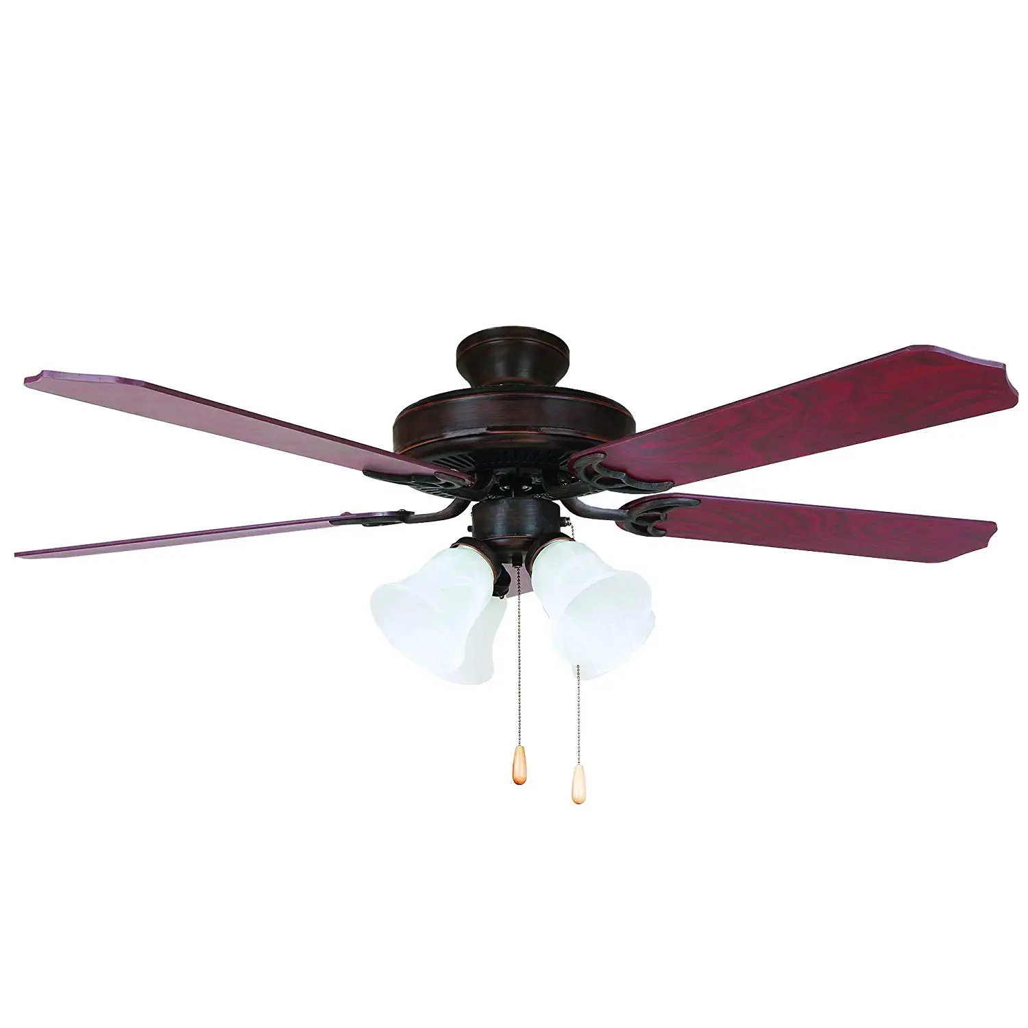 Yosemite Home Decor WESTFIELD-ORB-4 52-Inch Ceiling Fan in Oil Rubbed Bronze Finish with 4 Light, Oil Rubbed Bronze