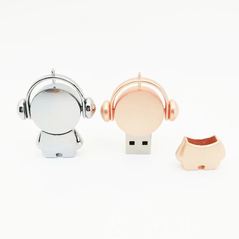 

Shiny Music Robot Shape Metal USB Memory 4GB 8GB USB Flash Drive 2.0, Beige, black, blue, brown,