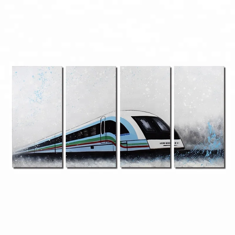 Newly Developed Modern Chinese Wall Art Painting High-speed Train Crafts Painting Oriental Painting