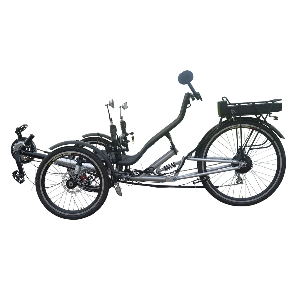 

Electric Tadpole Three Whee Recumbent Tricycle Adults Folding Bicycle Recumbent Trike 250W