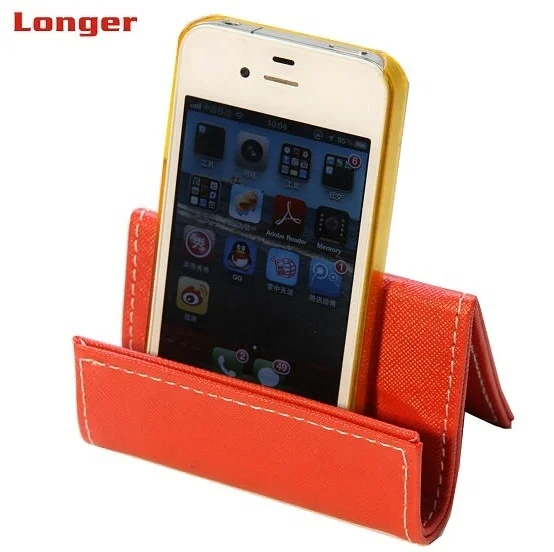 

Customized logo table stands leather mobile phone holder promotion gift, Customized color