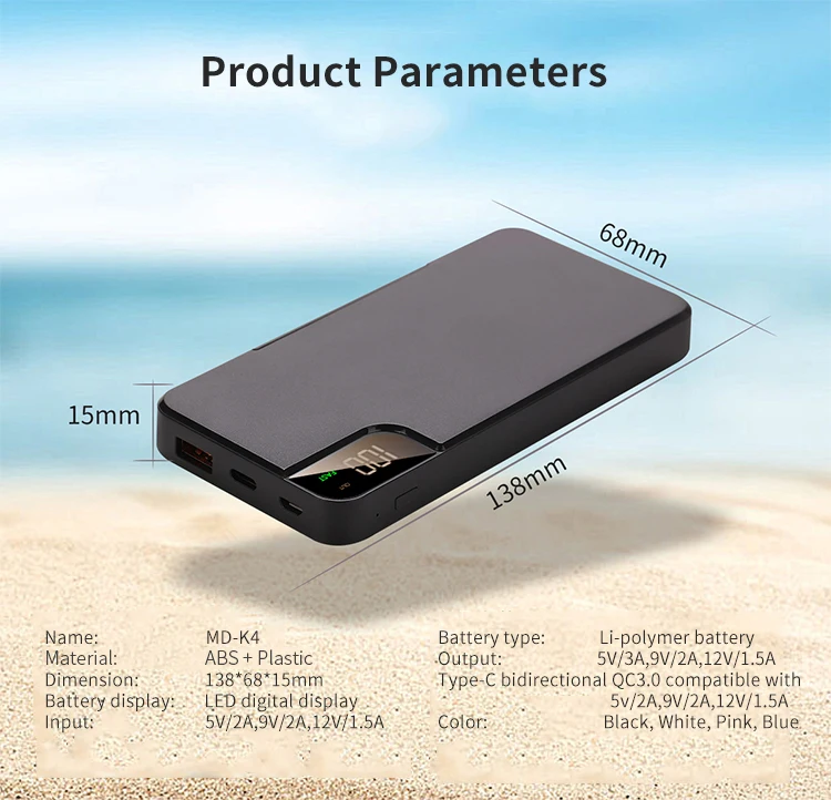 High Quality Universal 10000mAh Type C PD USB Fast Charger Power Bank OEM for Mobile Phones - ANKUX.COM