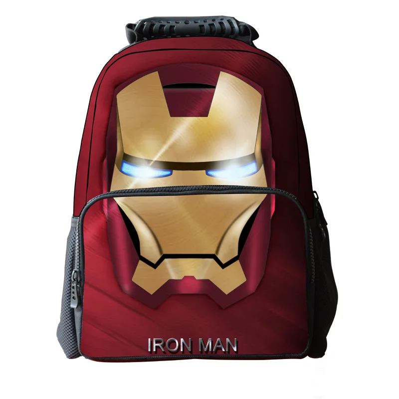 

3D super hero school backpack for kids Iron man printed trendy school backpack, Black