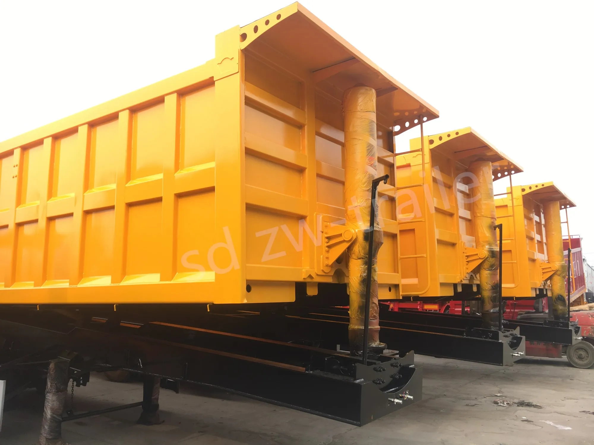 China famous brand ZW new design 45cbm 60ton Dump tipping Truck Trailer for sale