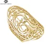 Customized Oval Gold Stainless Steel 3 Letter Monogram Ring Initial Personalized Script Ring