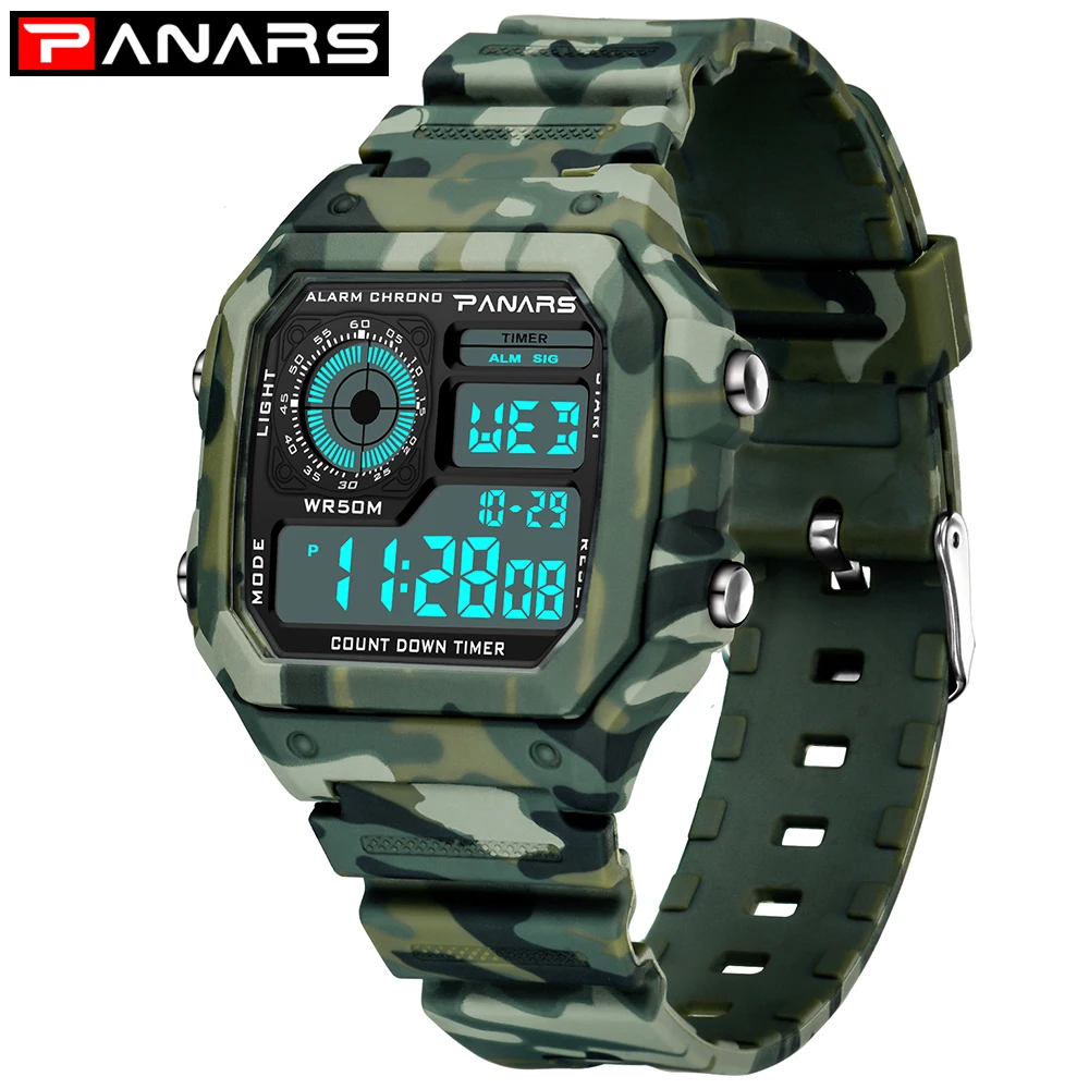 

PANARS Military Watches Men Sports Watch PANARS Sports Watch Digital G Style Watches Waterproof Luxury Brand Men's wristwatch