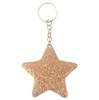 New product flash drill reflective sequins five-pointed star keychain
