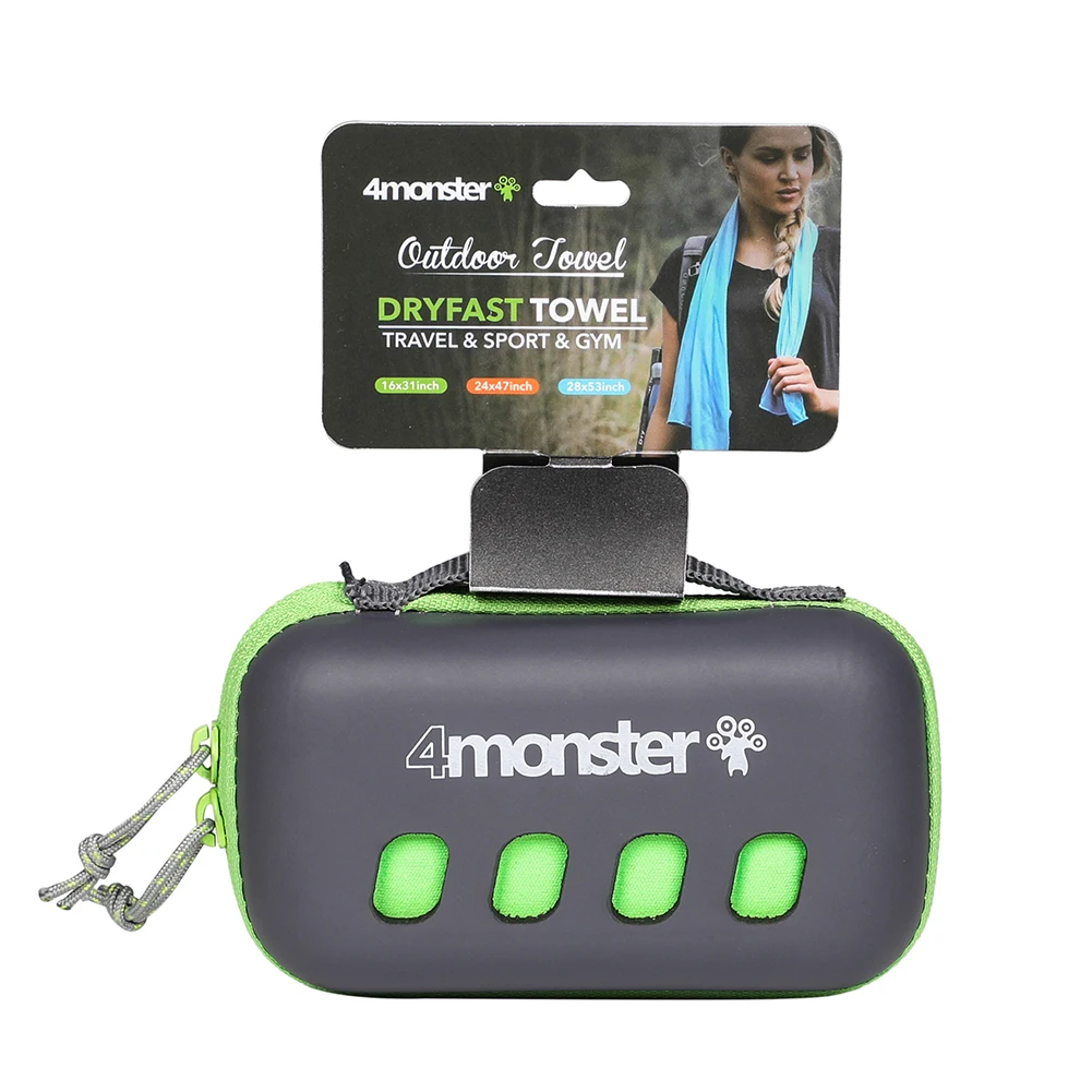 
Lightweight hot sale microfiber sports towel with EVA case 