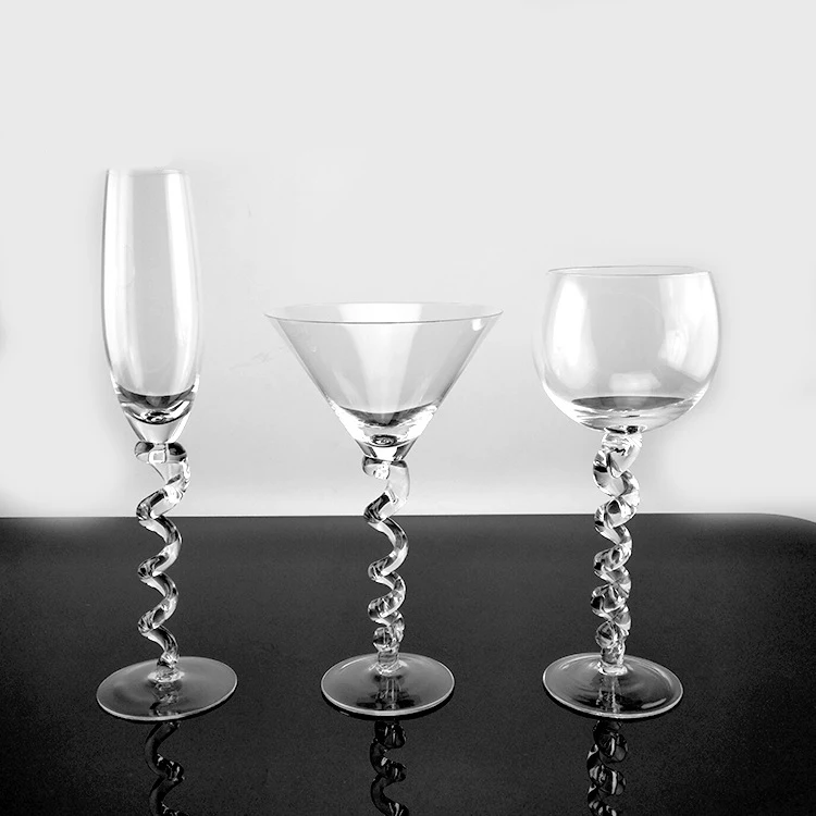 

Wedding Banquet 170ml Creative Screw Goblet Wine Glass, Clear