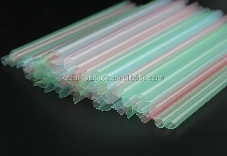 12mm 11mm Wide Neon Jumbo Plastic Straws Pp Straight Pointy Pp Drinking ...