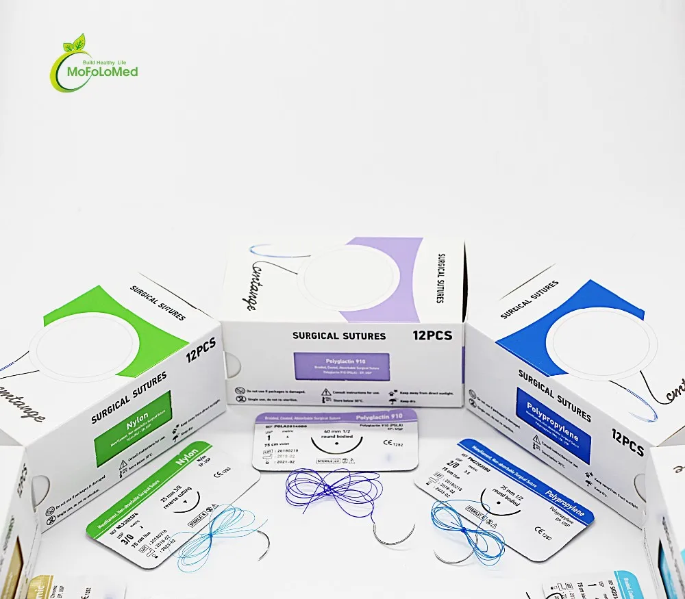 Surgical Suture Thread with All Surgical Needles Types mofolomed