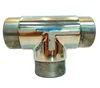 3 way pipe connector handrail fittings T shape tube connector for 63mm round pipe stainless steel polished finish bracket socket