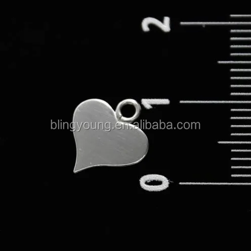 

Genuine Sterling Silver 925 heart shape charm for DIY Jewelry