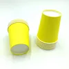 Yellow solid color paper cups kids party favors pure color yellow paper drinking cup