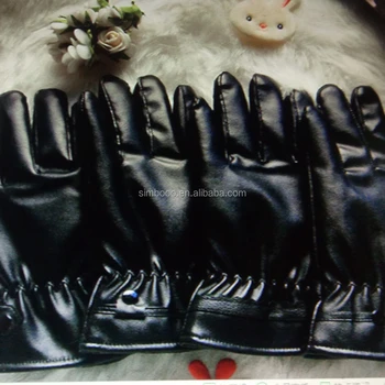 warm black leather gloves