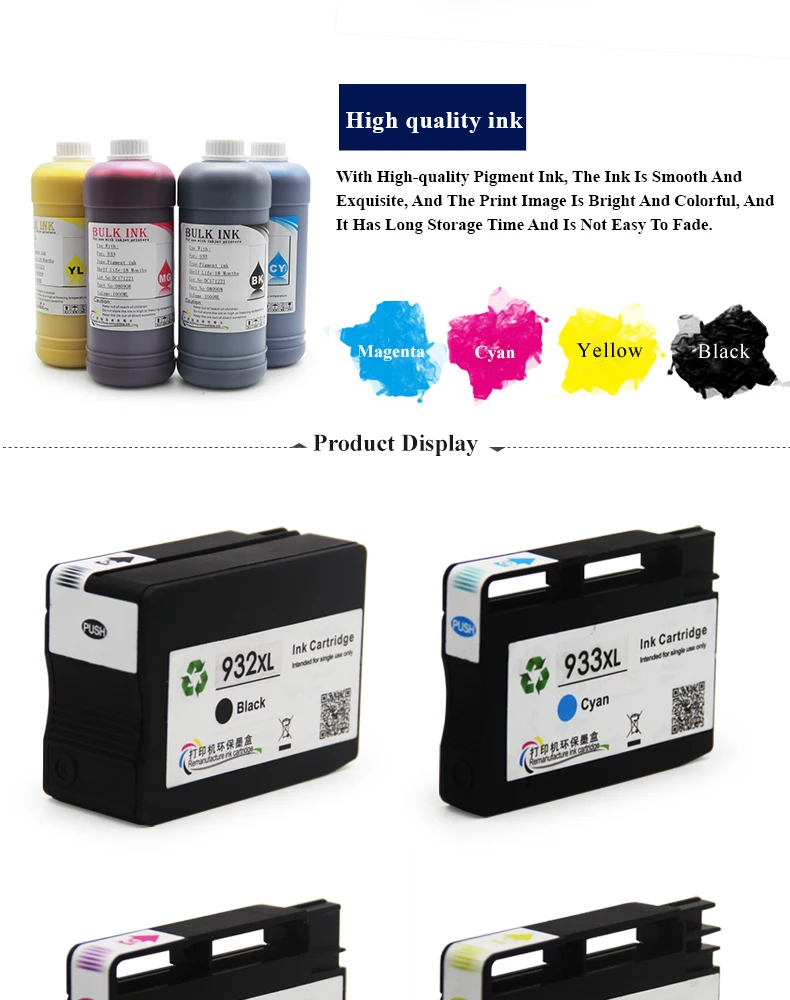 Ocbestjet For Hp 932xl 932 Ink Cartrige For Hp 7612 Officejet 6700