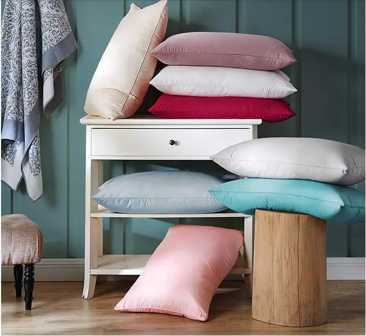 
100% Mulberry Silk Filling Pillow with Quilted Cotton Shell Silk pillowcase 