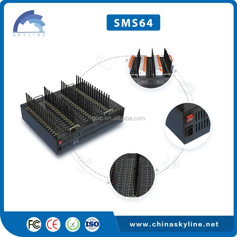 Multifunctional bulk sms post  64 ports gsm modem