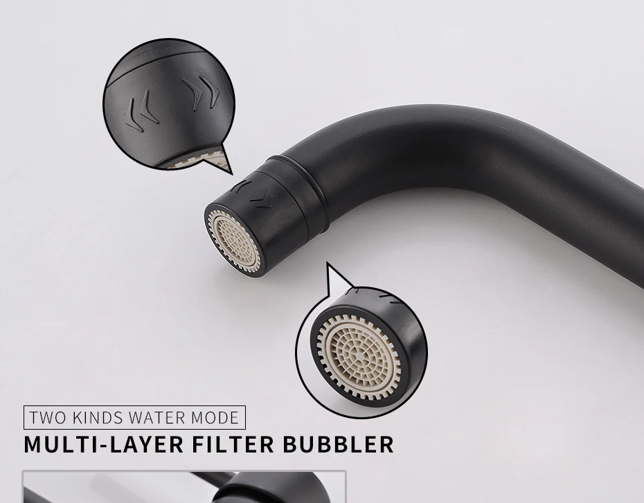 FAPULLY High quality Brass black faucets mixer taps single handle kitchen sink faucet