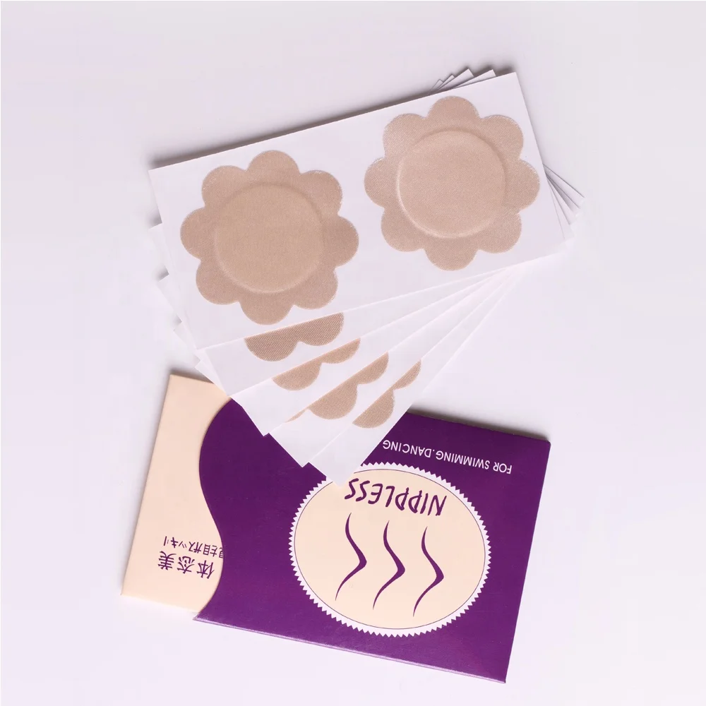 

6 Pairs Disposable Flower Shape Self Adhesive Nipple Covers Pads, Nude