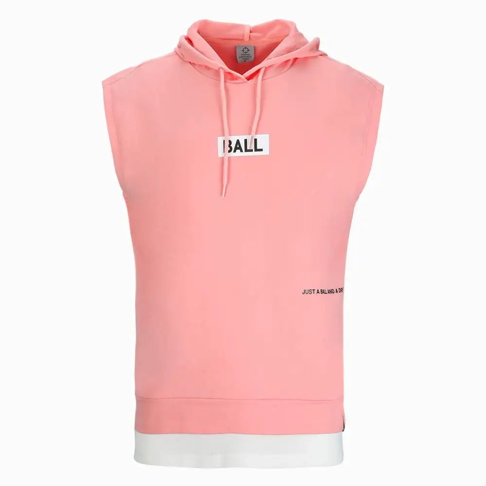 pink sleeveless hoodie