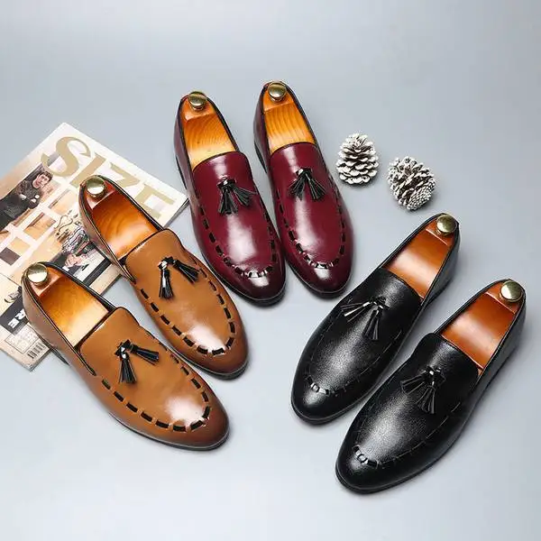 

Men Formal Dress Shoes Men Loafers Luxury Design Comfortable Male Wedding Club Wide Wedding Party Shoes