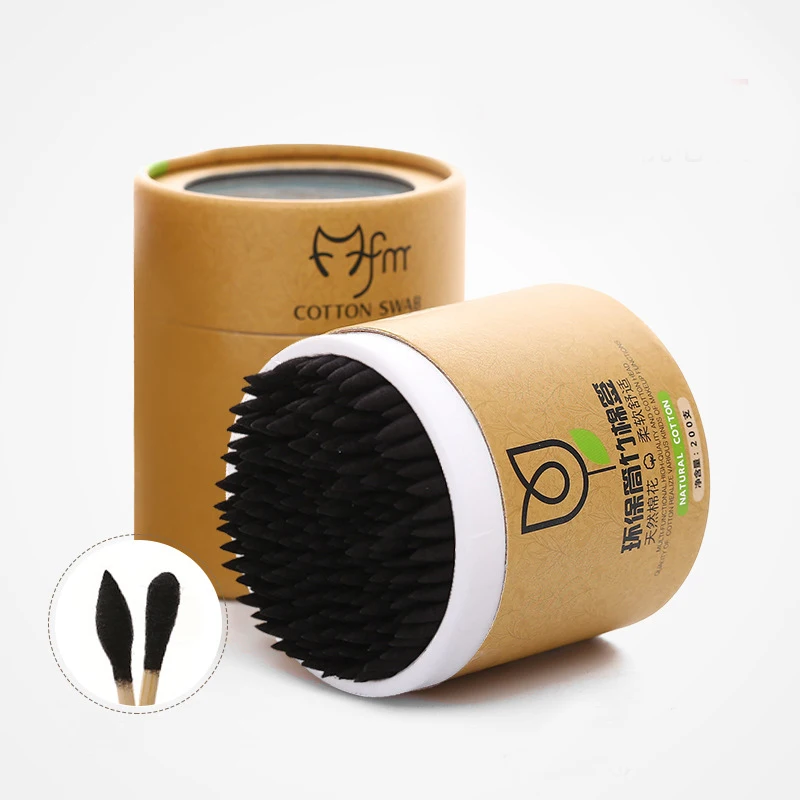 

200pcs Environment friendly Cardboard box black ear cotton