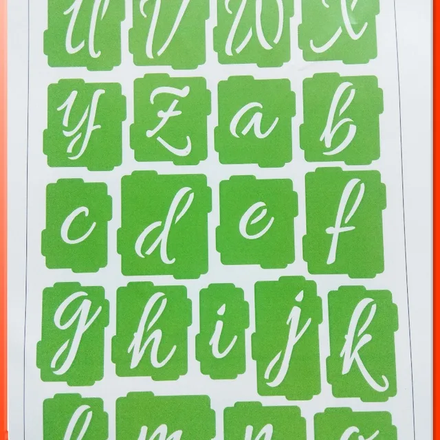 special style green letter self adhesive painting tool stencil