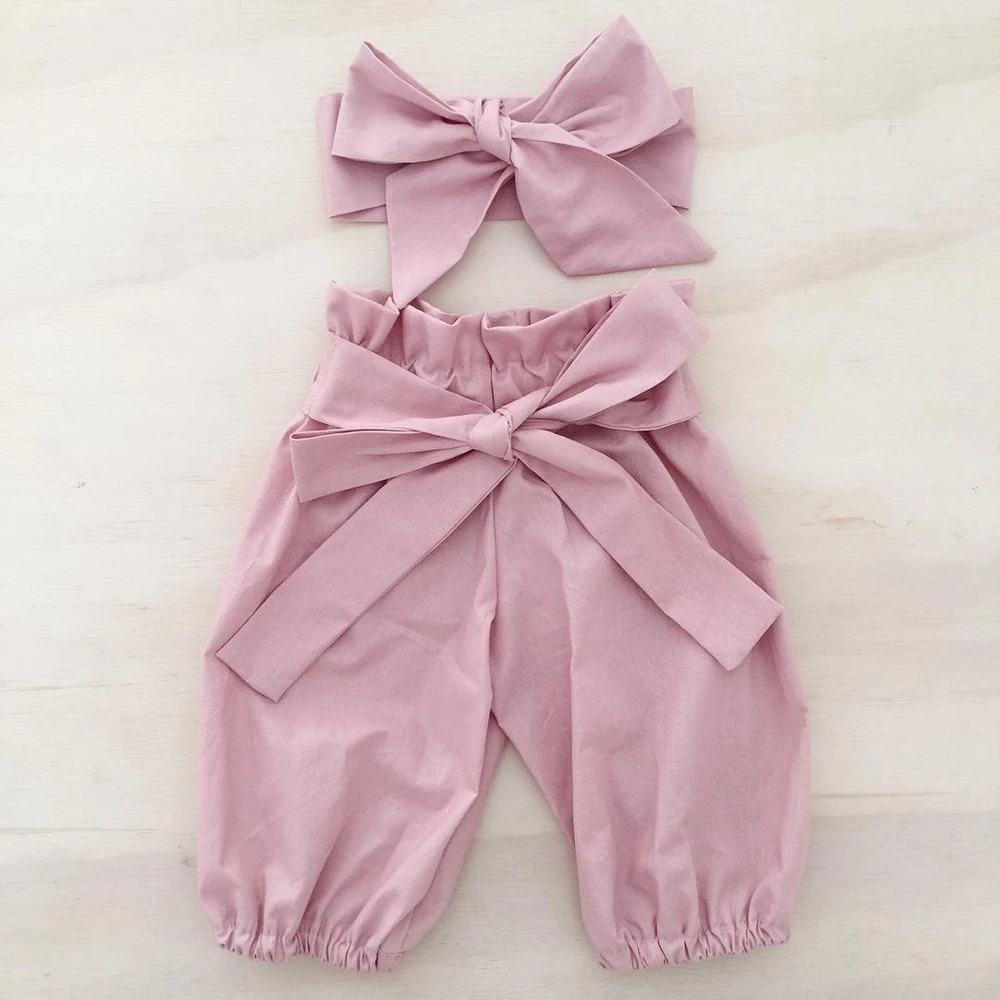 

Boutique baby harems pants kids clothes organic navy blue girls harems with headbands, Picture