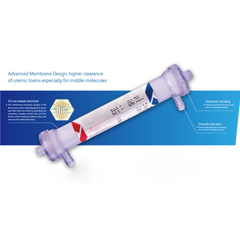 Medical Disposable Polyethersulfone High Flux Hollow Fiber Hemodialyzer